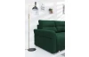 Rohová sedačka na trvalé spanie Island, tmavo zelená látka, pravý roh