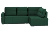 Rohová sedačka na trvalé spanie Island, tmavo zelená látka, pravý roh