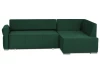 Rohová sedačka na trvalé spanie Island, tmavo zelená látka, pravý roh