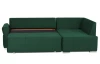 Rohová sedačka na trvalé spanie Island, tmavo zelená látka, pravý roh