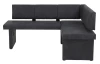 Rohová jedálenská lavica Pia,antracitová vintage optika kože