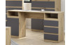 Písací stôl s 3 zásuvkami Carlos, dub artisan/grafit