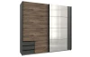 Šatníková skriňa Flensburg 225 cm, grafit/dub flagstaff