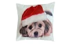 Vianočný dekoračný vankúšik Santa pes III