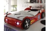 Detská pretekárska posteľ Energy 90x200 cm, červené auto s osvetlením