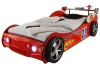 Detská pretekárska posteľ Energy 90x200 cm, červené auto s osvetlením