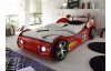 Detská pretekárska posteľ Energy 90x200 cm, červené auto s osvetlením