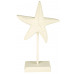 Dekoračná hviezda drevená, biela, výška: 26 cm