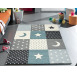 Detský koberec Diamond Kids 120x170 cm, tyrkysový, hviezdy a mesiac