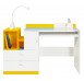 Písací stôl Mobi, biely/žltý