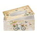 Box na vreckovky plechový, motív bicykel s kvetinami