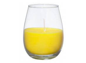 Sviečka v skle Žltá, 10 cm