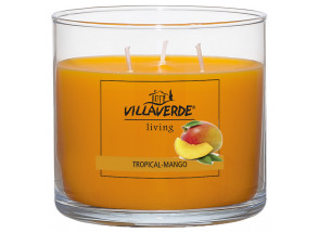 Vonná sviečka v skle Tropické mango, oranžová