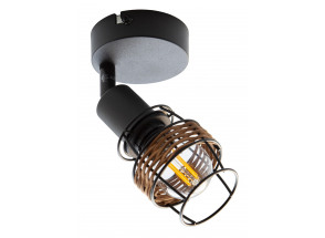 Nástenná/stropná lampa Malik, drôtené s ratanom