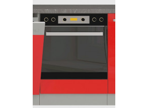 Kuchynská skrinka pre vstavanú rúru Rose 60DG, 60 cm, červený lesk
