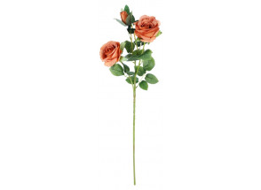 Umelá kvetina Ruža s púčikom 65 cm, marhuľová