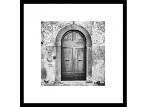 Rámovaný obraz Oblúkové dvere 50x50 cm, čiernobiely