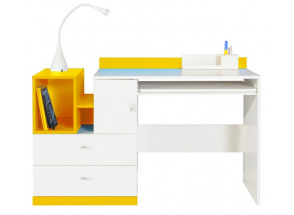 Písací stôl Mobi, biely/žltý
