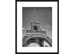 Rámovaný obraz Eiffelova veža 40x50 cm, čiernobiely