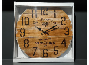 Nástenné hodiny Vintage Vins Spiritueux, 33 cm