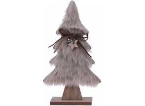 Vianočná dekorácia stromček s kožušinou 40 cm
