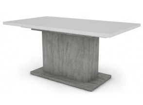 Jedálenský stôl Paulo 160x90 cm, biely/beton, rozkladací