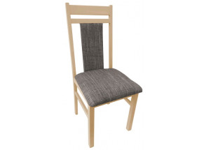 Jedálenská stolička Michaela, buk / hnedo-béžová tkanina