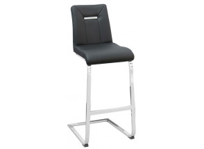 Barová stolička Flex, čierna ekokoža