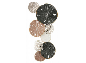 Kovová nástenná dekorácia Farebné kruhy, 30x65 cm