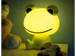Detská LED stolná lampa Žaba, zelená
