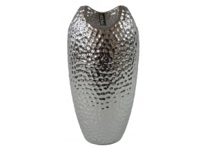 Váza Modern 29 cm, strieborná, atypický tvar
