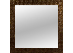Nástenné zrkadlo Glamour 40x40 cm, hnedá štruktúra