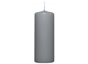 Valcová sviečka svetlo šedá, 15 cm