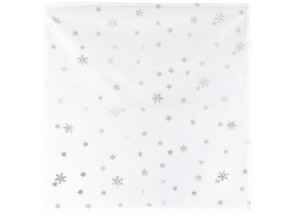 Vianočný obrus Strieborné vločky, biely, 80x80 cm