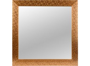 Nástenné zrkadlo Glamour 40x40 cm, medená štruktúra