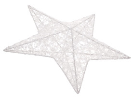 Vianočné dekorácie Zasnežená hviezda 30 cm, biela