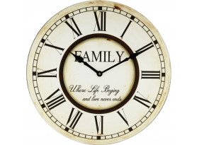 Nástenné hodiny Family 60 cm, vintage, MDF