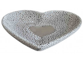 Dekoratívna miska tvar srdce 24,5 cm, cement