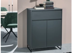 Komoda so šuplíkom Cologne, 80 cm, antracitová
