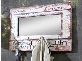 Vešiakový panel so zrkadlom Lovis, vintage