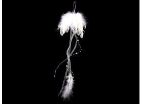 Vianočná dekorácia/ozdoba Anjelské krídla z peria 30 cm, biela