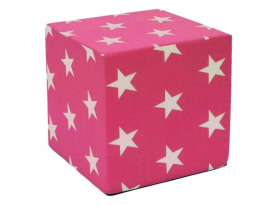 Detský taburet Hardy, ružový so vzorom hviezd