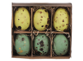 Veľkonočná dekorácia Vyfúknuté vajíčka, 6 ks, zelené