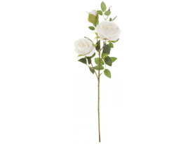 Umelá kvetina Ruža s púčikom 65 cm, biela