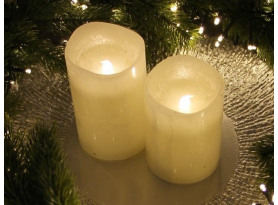 LED sviečka 10 cm, krémová, s voskom