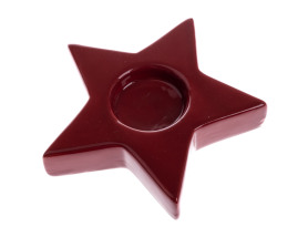 Svietnik na čajovú sviečku červená hviezda
