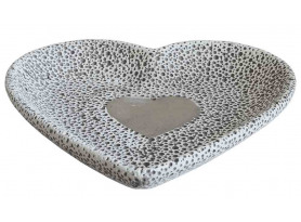 Dekoratívna miska tvar srdce 18,5 cm, cement