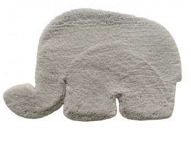 Detský koberec Animal, tvar slon, strieborný