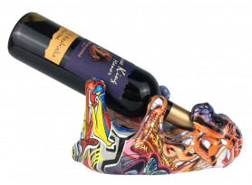 Dekoračný držiak na víno Graffiti pes, 24x14 cm