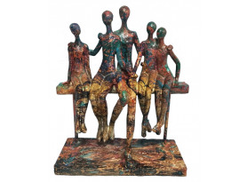 Dekoračná  soška Ľudia na lavičke, 22 cm